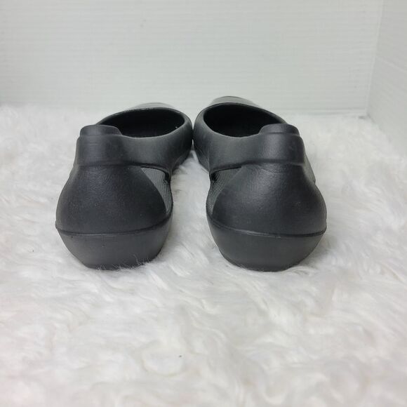 Crocs Sienna Womens Shoes  Size 9 Shiny Flat’s Black Cap Toe Slip On Ballet - Picture 4 of 8